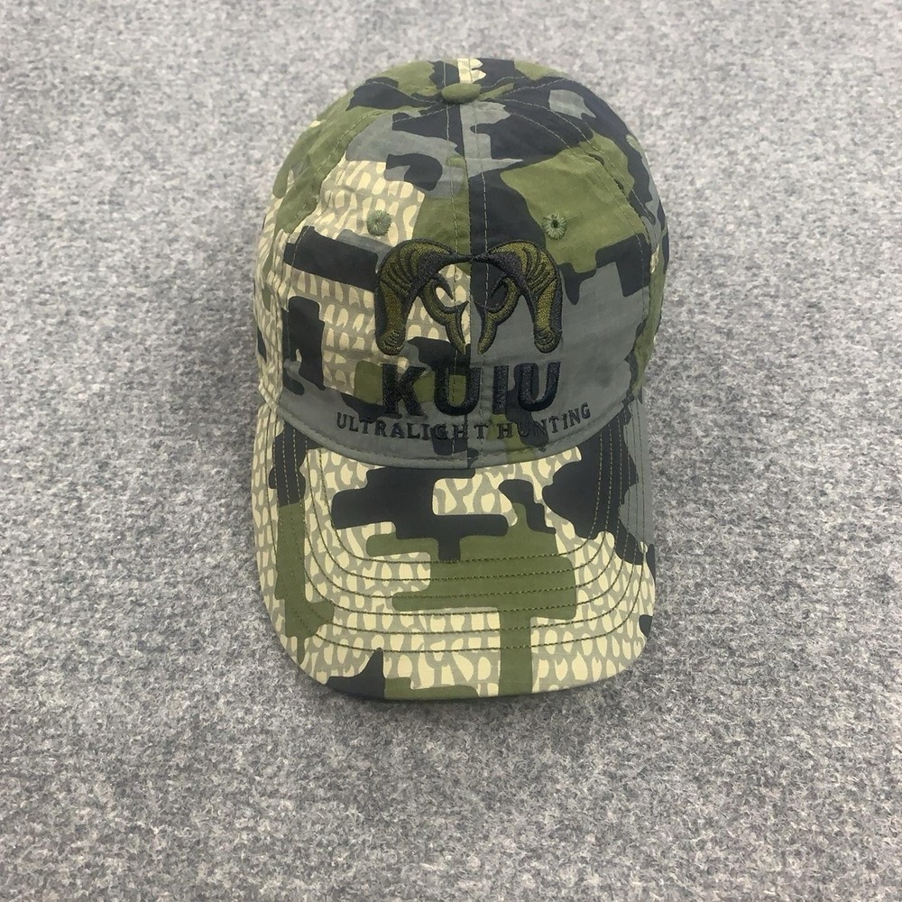KUIU Cordura Hat Cap Strap Back One Size Verde Camo Ultralight Hunting Mens